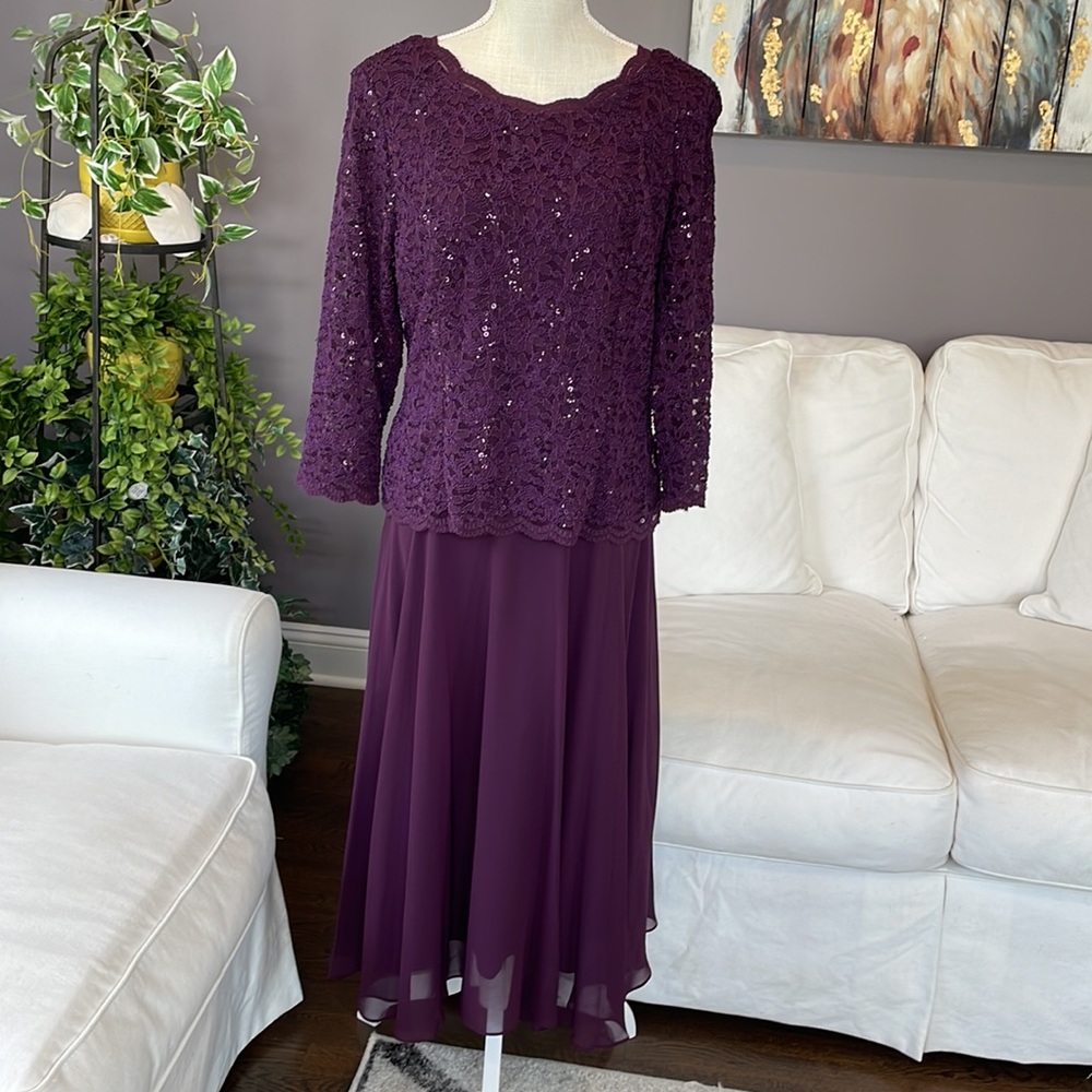 Alex Evenings purple formal dress, 16